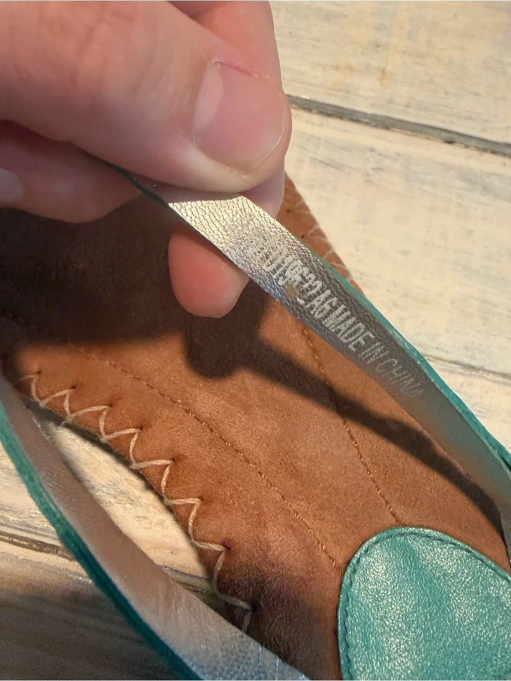 Vintage Cole Haan Dava Thong Sandals Teal Leather Espadrille Flip Flops 8B Boho
